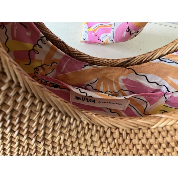 Vera For Anthropologie Sigrid Scarf Clutch Rattan Purse Handbag Pink Scarf - Picture 14 of 16